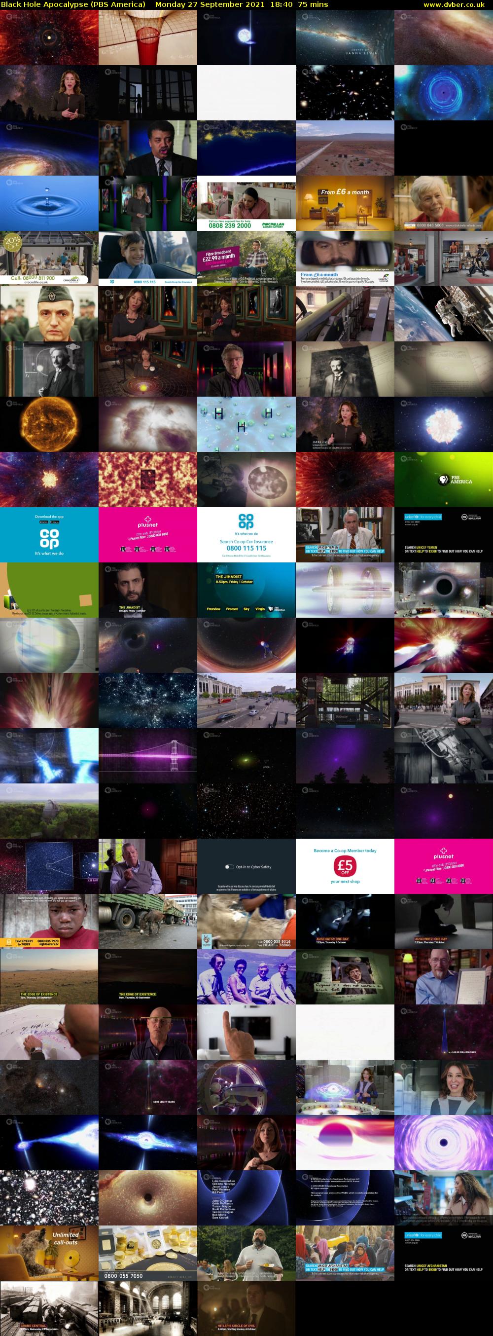 Black Hole Apocalypse (PBS America) Monday 27 September 2021 18:40 - 19:55