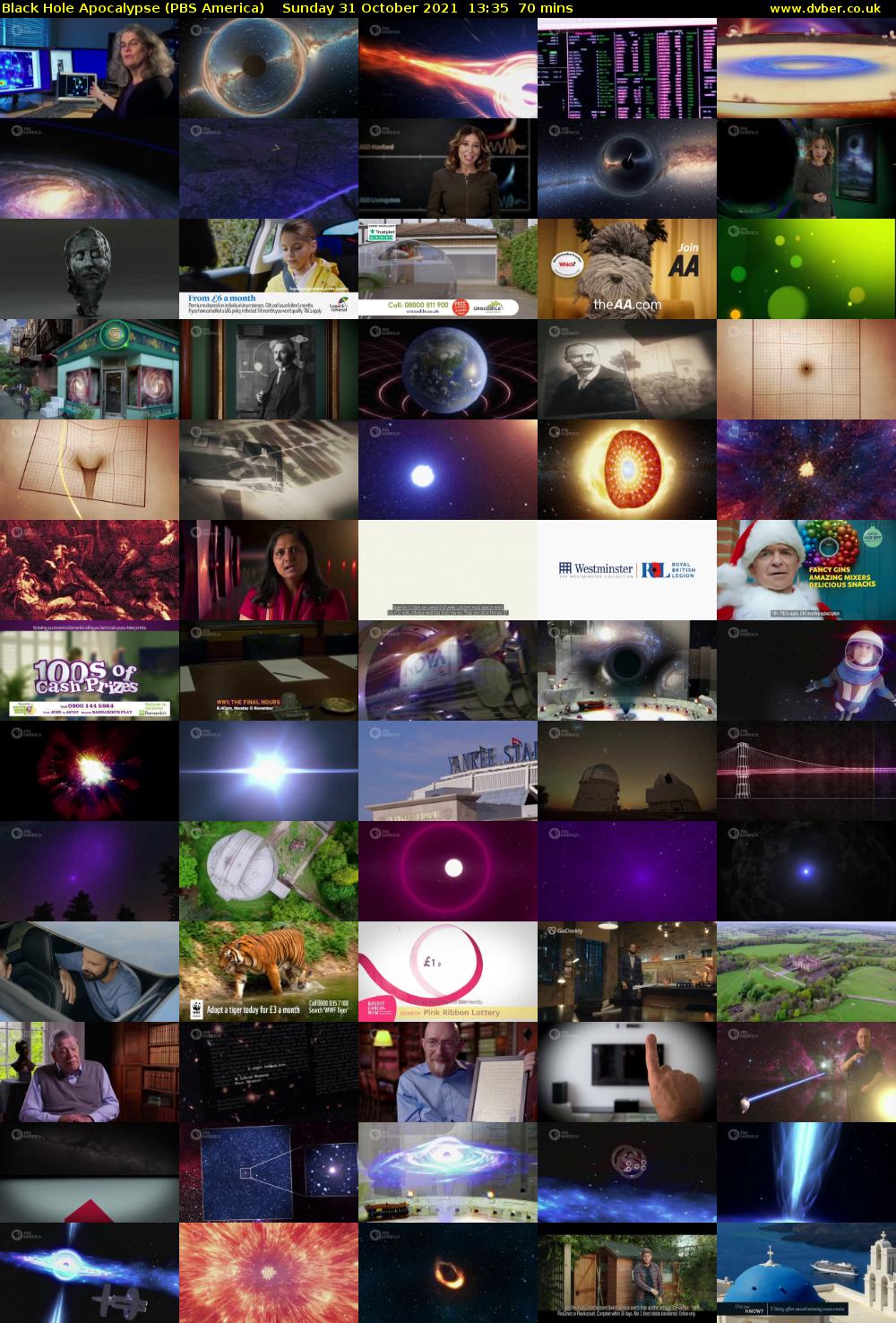 Black Hole Apocalypse (PBS America) Sunday 31 October 2021 13:35 - 14:45