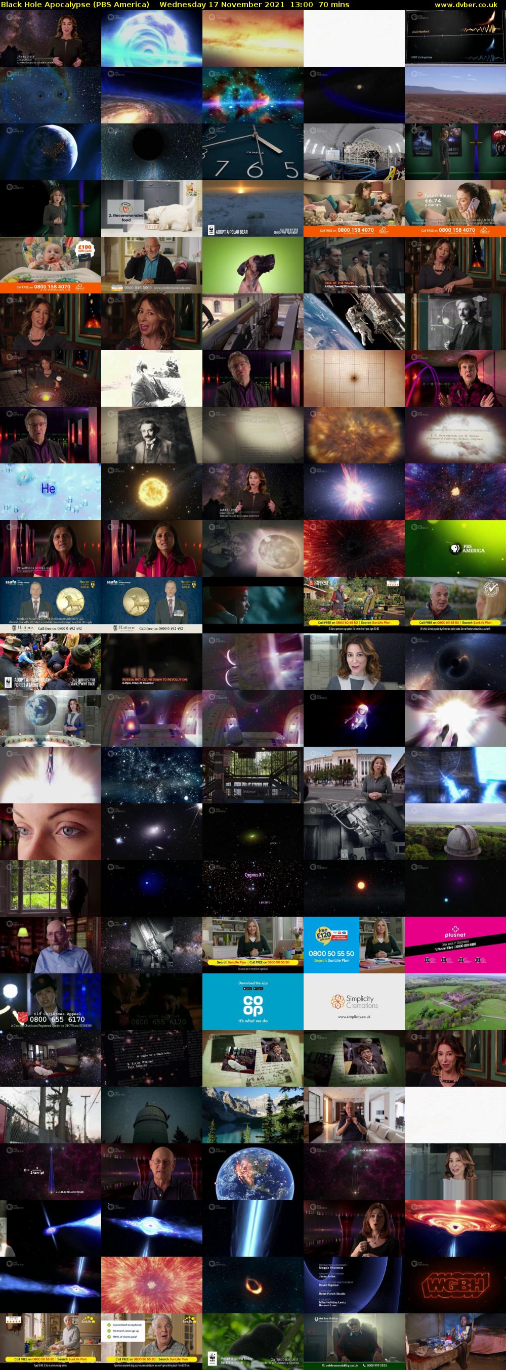 Black Hole Apocalypse (PBS America) Wednesday 17 November 2021 13:00 - 14:10