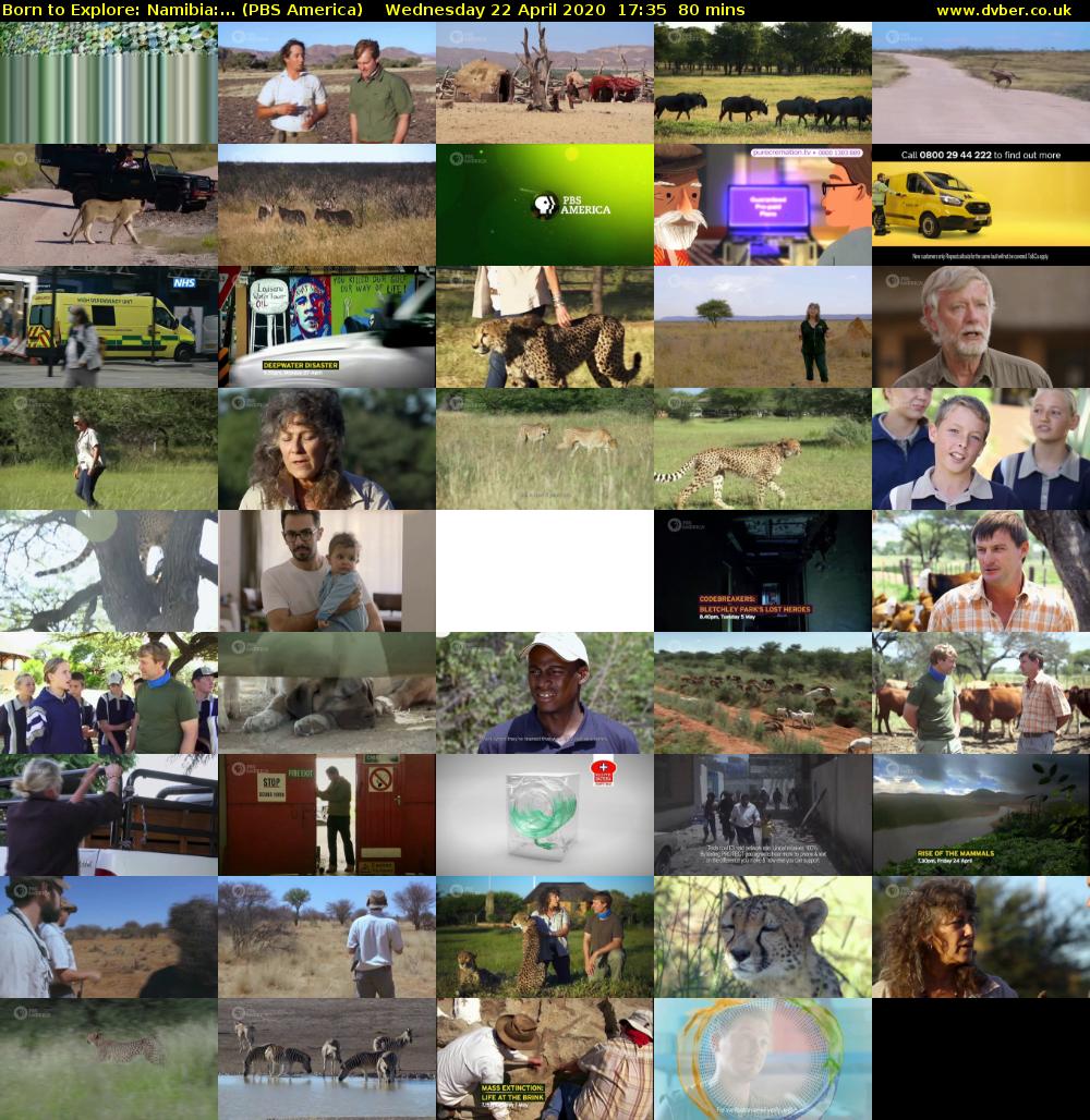 Born to Explore: Namibia:... (PBS America) Wednesday 22 April 2020 17:35 - 18:55