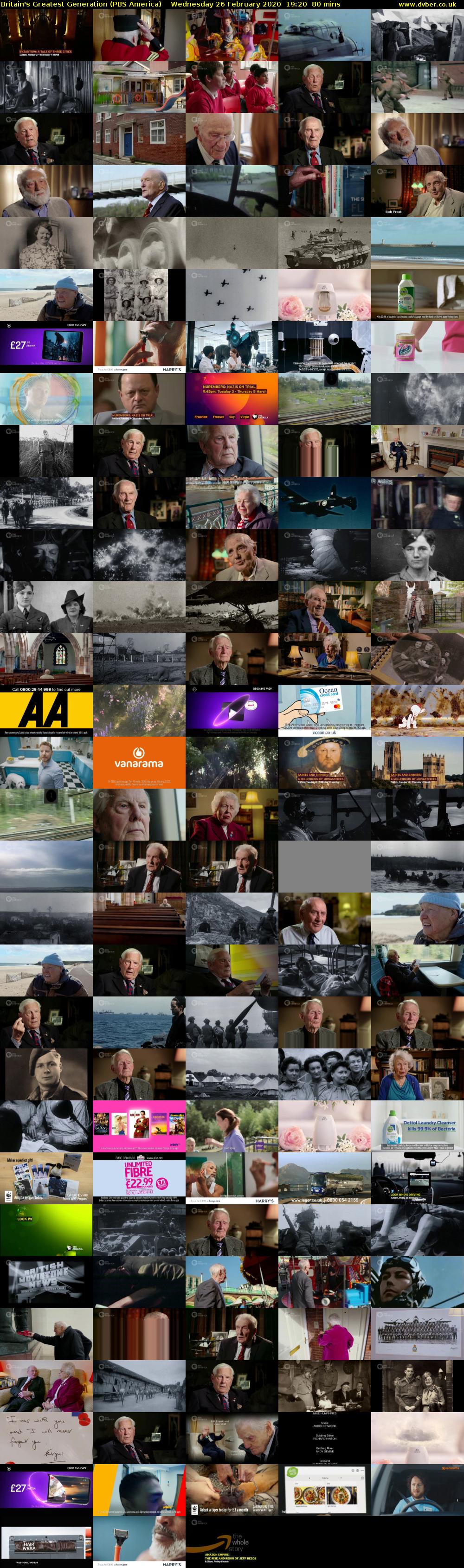 Britain's Greatest Generation (PBS America) Wednesday 26 February 2020 19:20 - 20:40
