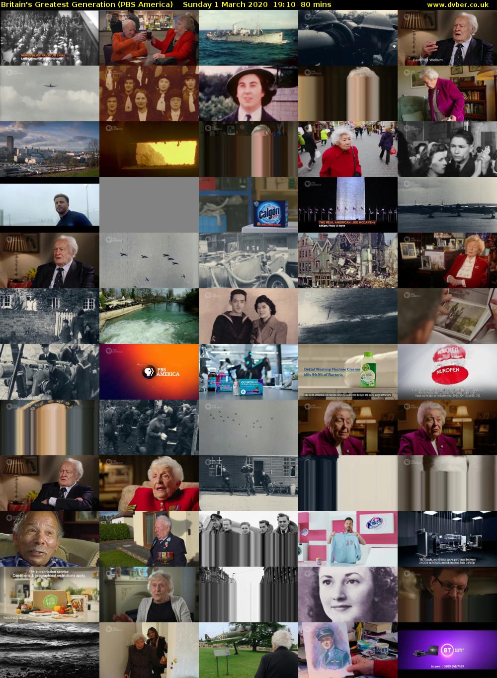 Britain's Greatest Generation (PBS America) Sunday 1 March 2020 19:10 - 20:30