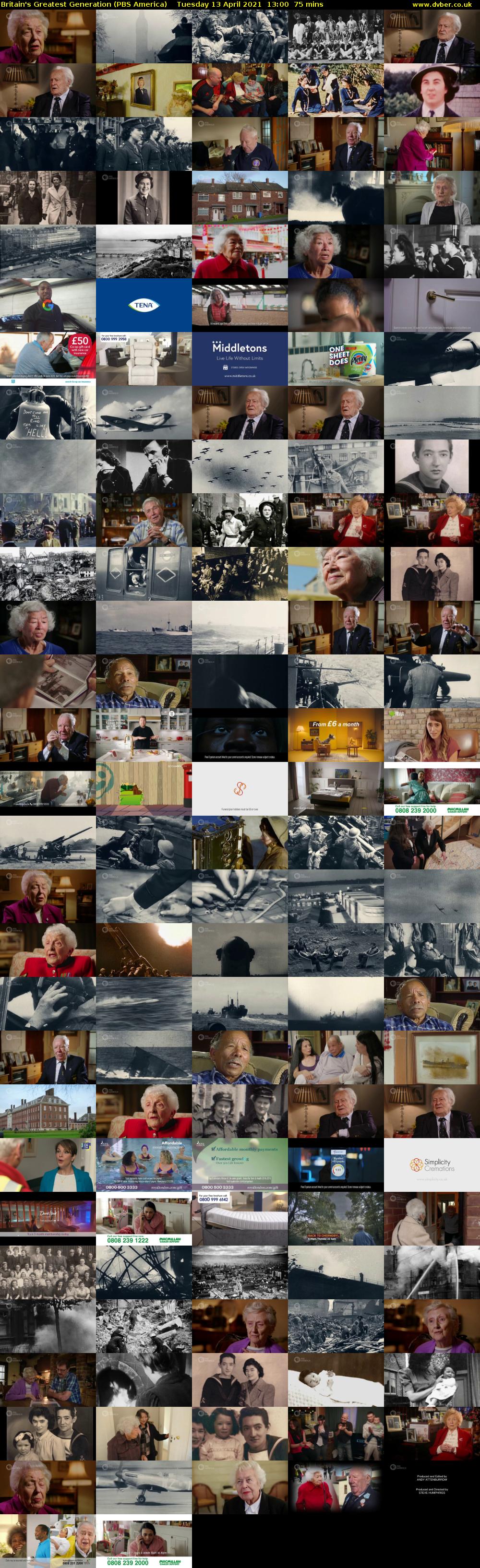 Britain's Greatest Generation (PBS America) Tuesday 13 April 2021 13:00 - 14:15