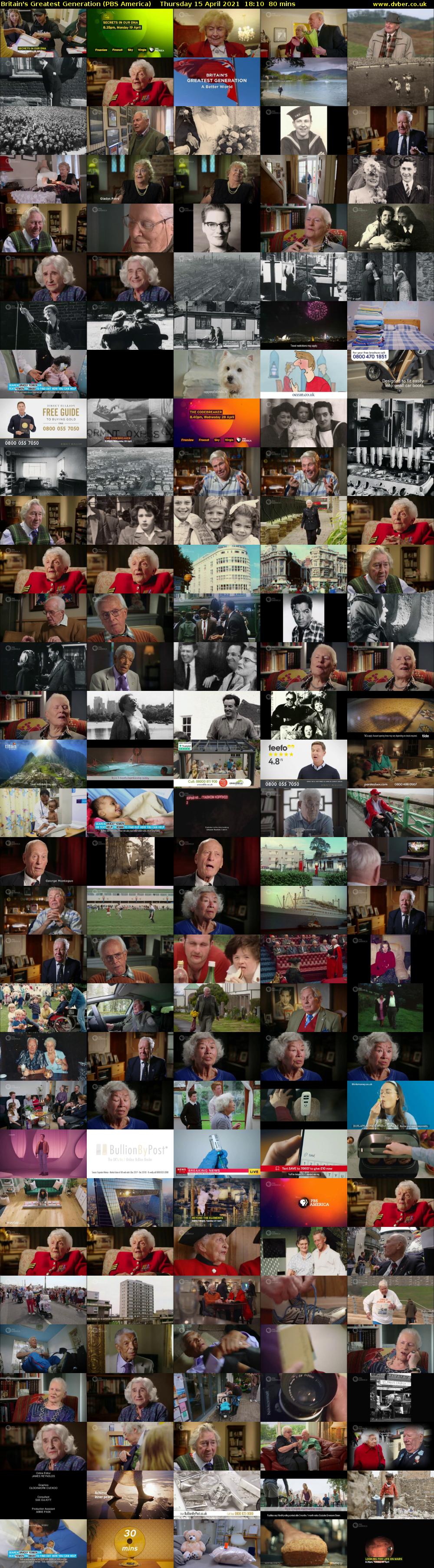 Britain's Greatest Generation (PBS America) Thursday 15 April 2021 18:10 - 19:30