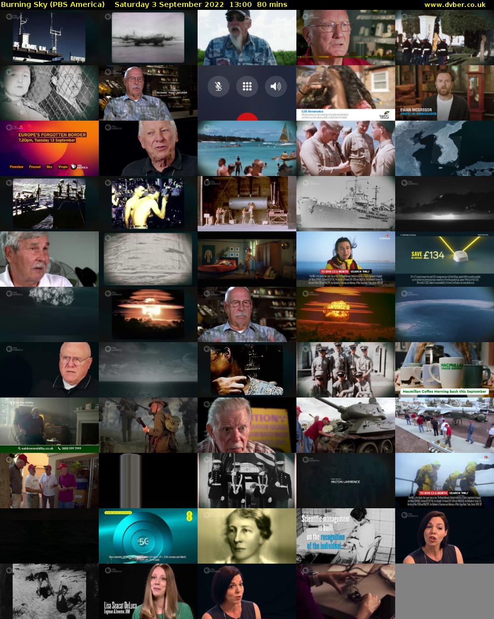 Burning Sky (PBS America) Saturday 3 September 2022 13:00 - 14:20