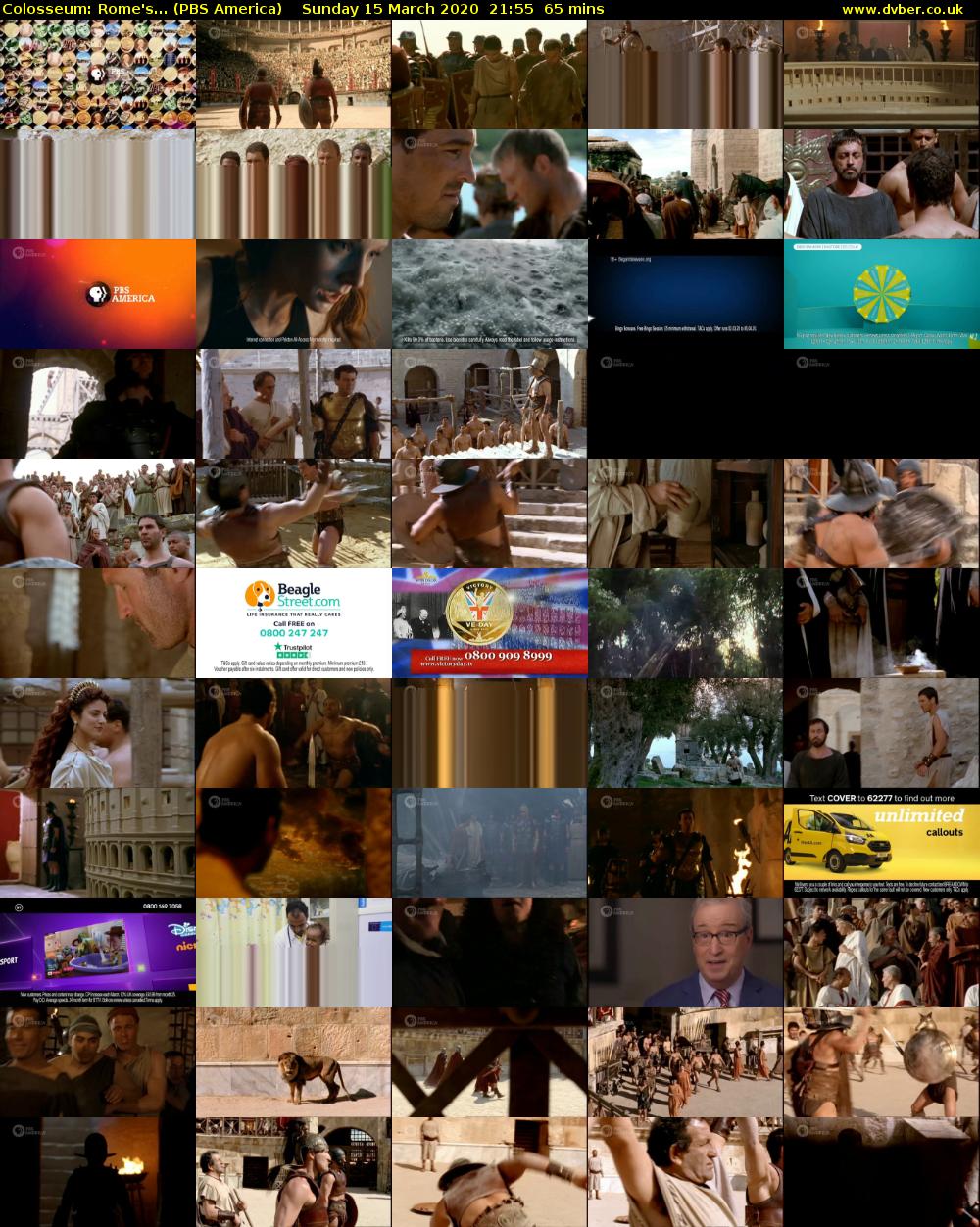 Colosseum: Rome's... (PBS America) Sunday 15 March 2020 21:55 - 23:00