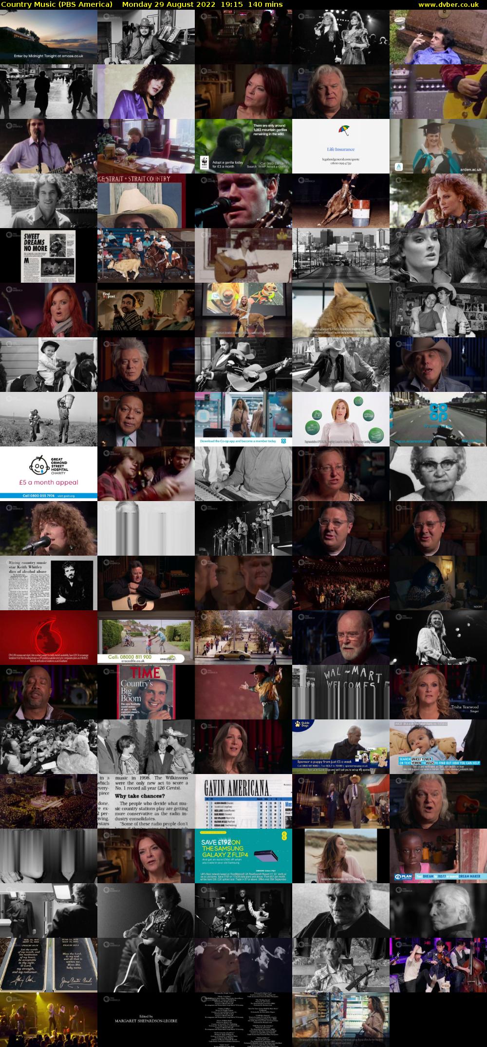 Country Music (PBS America) Monday 29 August 2022 19:15 - 21:35