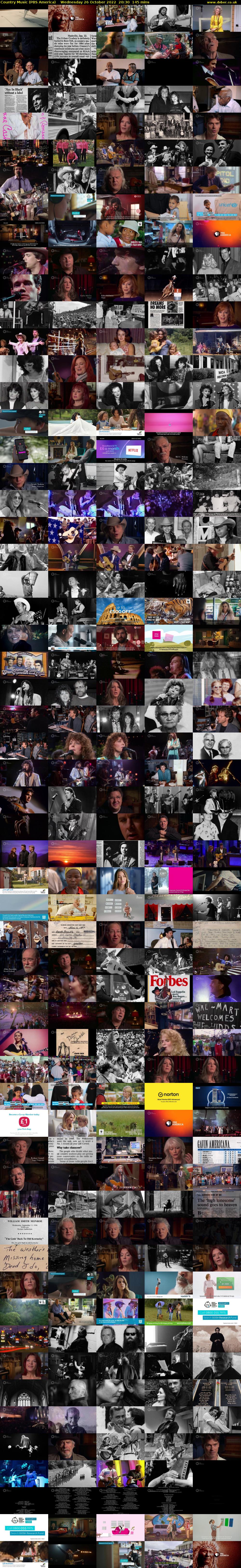 Country Music (PBS America) Wednesday 26 October 2022 20:30 - 22:55