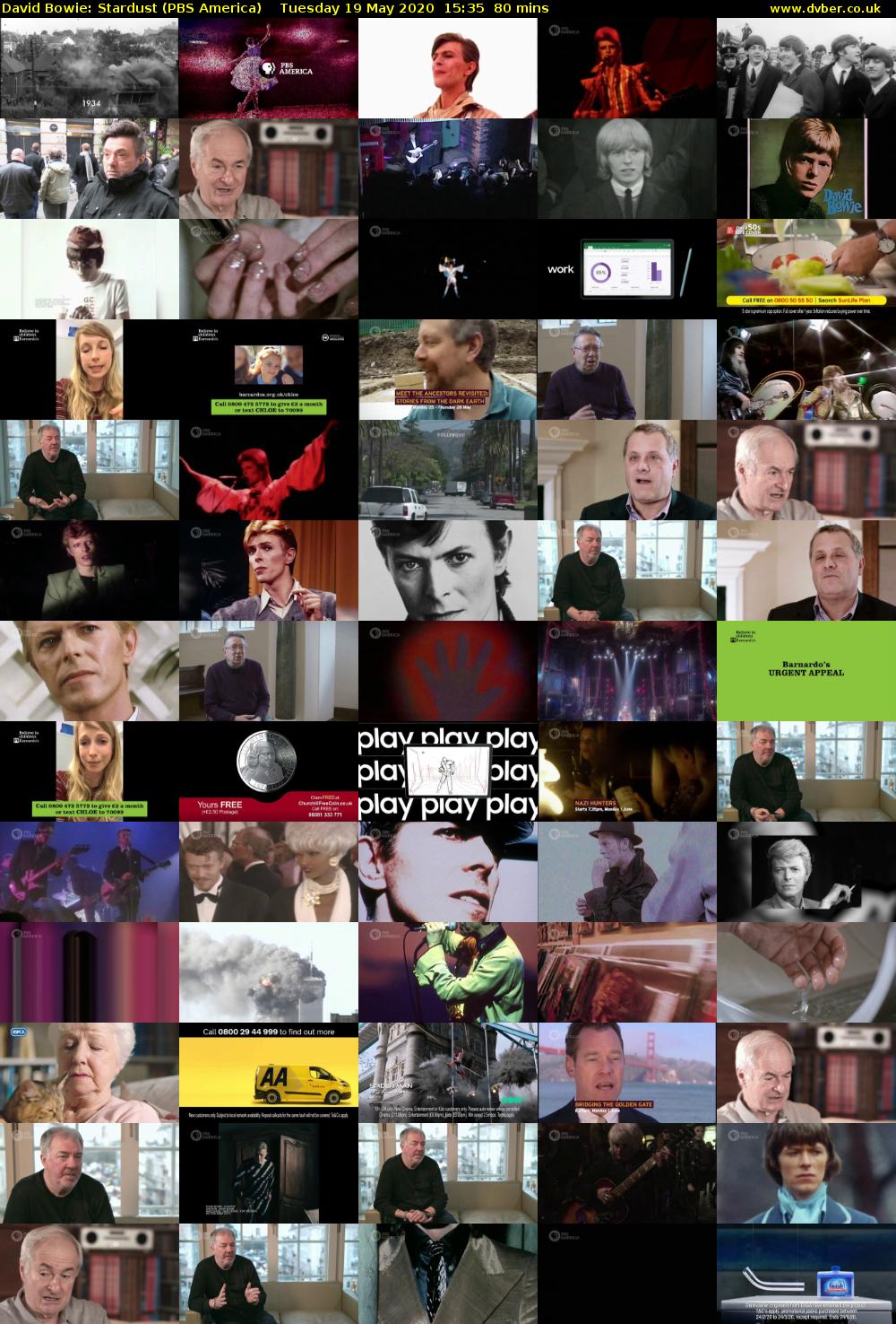 David Bowie: Stardust (PBS America) Tuesday 19 May 2020 15:35 - 16:55