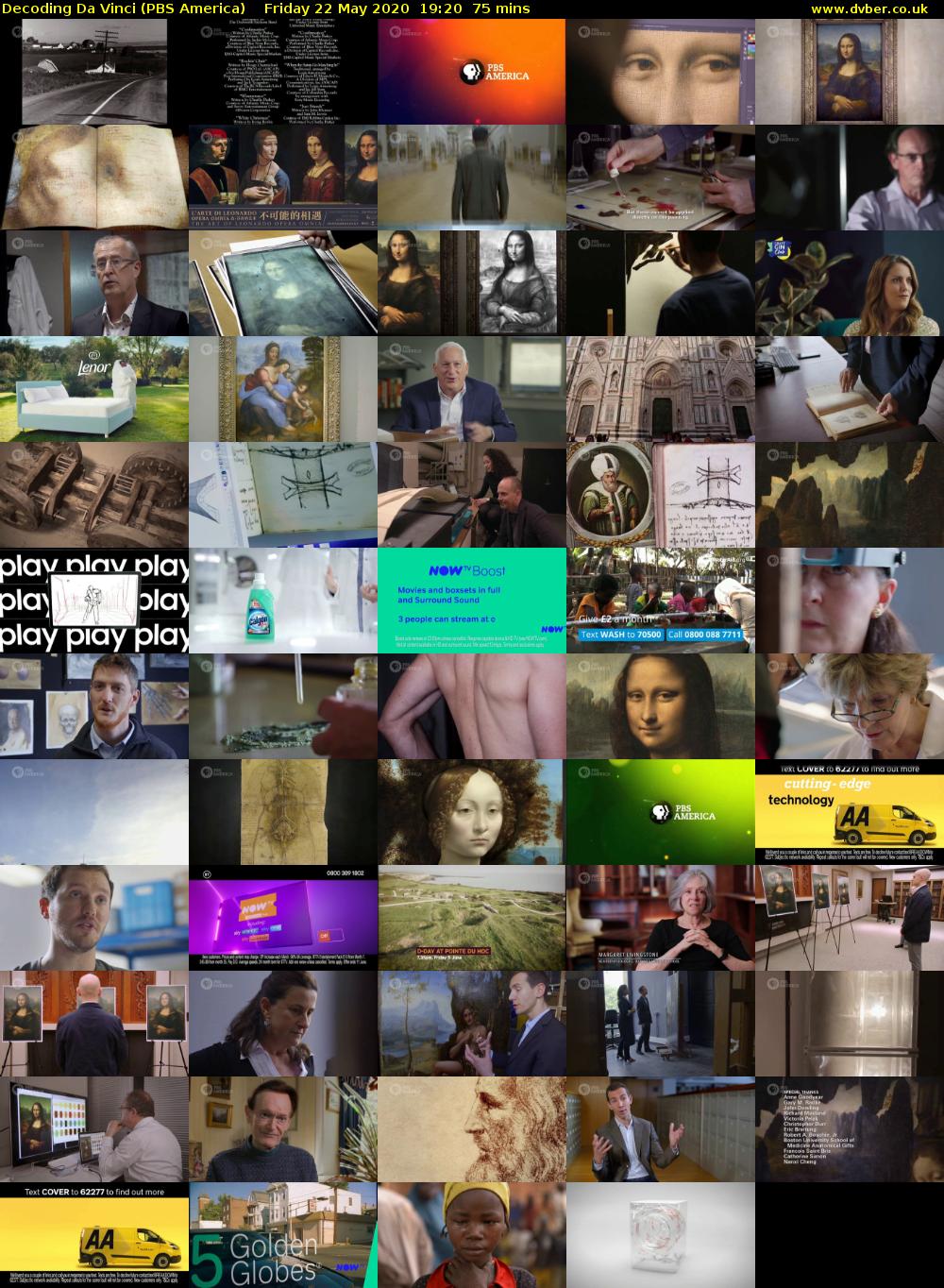 Decoding Da Vinci (PBS America) Friday 22 May 2020 19:20 - 20:35