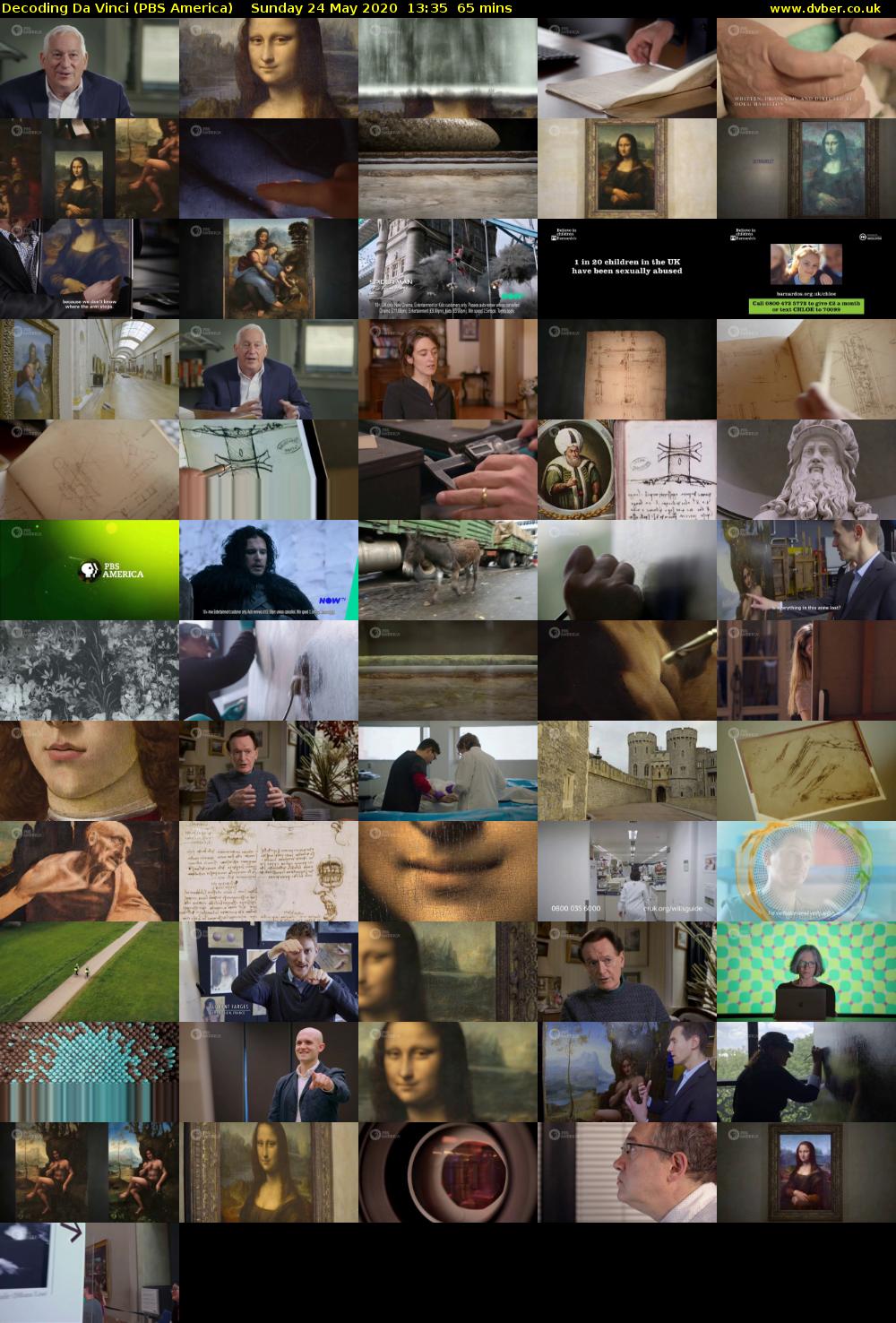 Decoding Da Vinci (PBS America) Sunday 24 May 2020 13:35 - 14:40