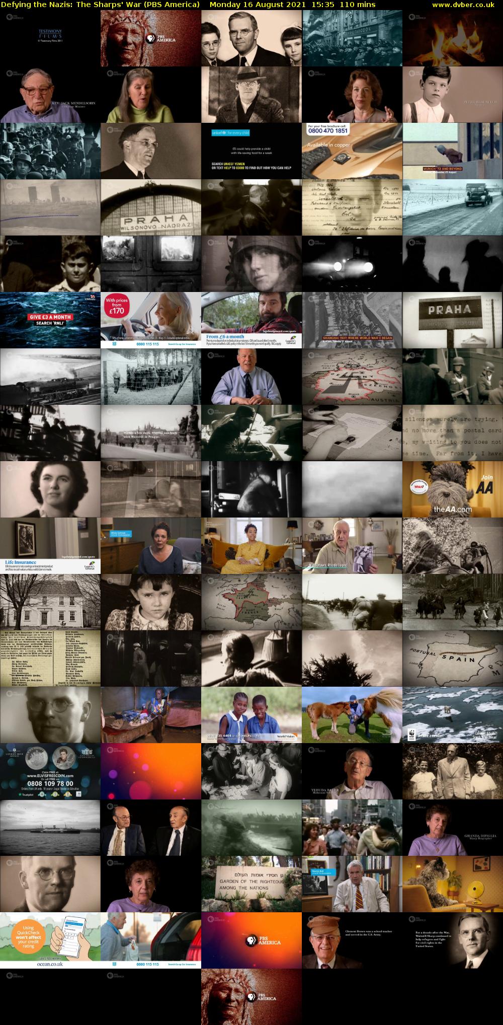 Defying the Nazis: The Sharps' War (PBS America) Monday 16 August 2021 15:35 - 17:25