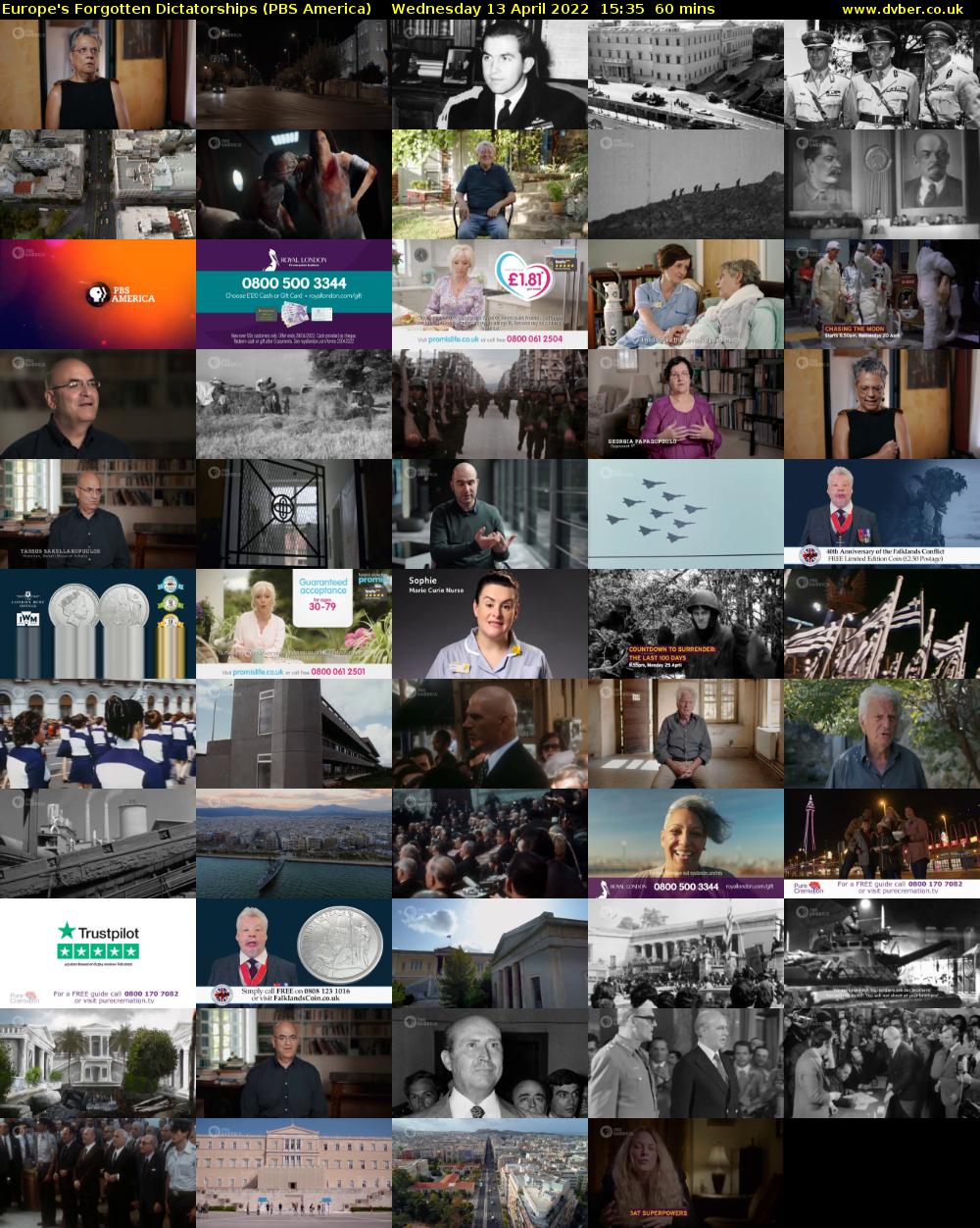 Europe's Forgotten Dictatorships (PBS America) Wednesday 13 April 2022 15:35 - 16:35