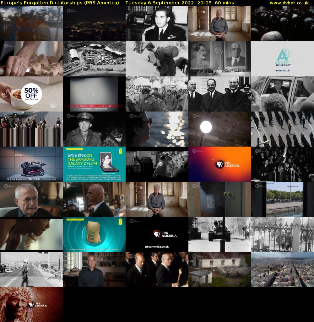 Europe's Forgotten Dictatorships (PBS America) Tuesday 6 September 2022 20:05 - 21:05