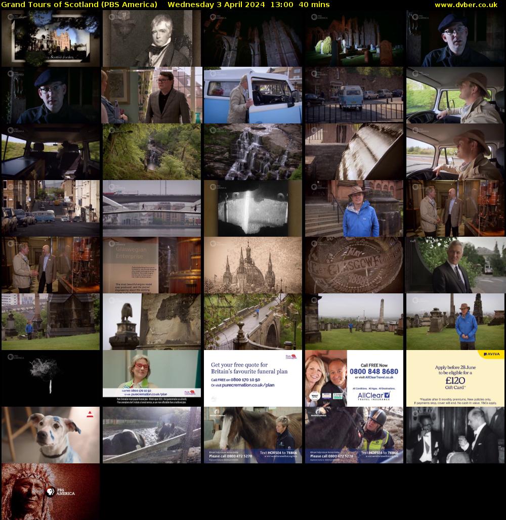 Grand Tours of Scotland (PBS America) Wednesday 3 April 2024 13:00 - 13:40