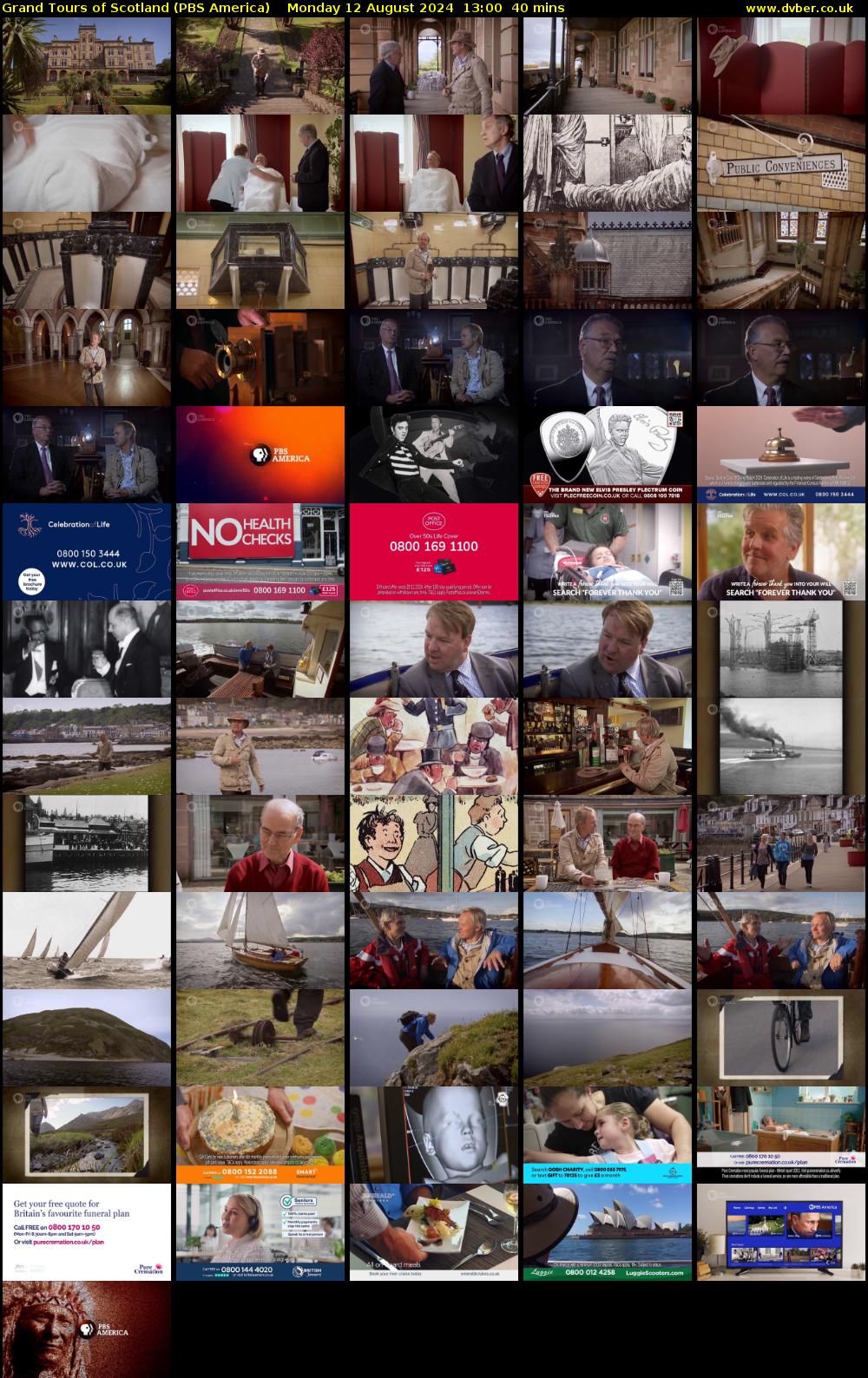 Grand Tours of Scotland (PBS America) Monday 12 August 2024 13:00 - 13:40