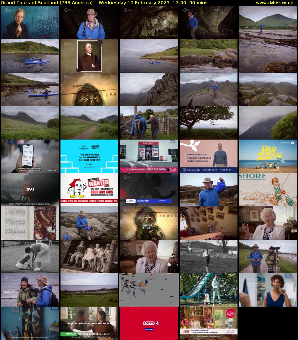 Grand Tours of Scotland (PBS America) Wednesday 19 February 2025 17:00 - 17:40
