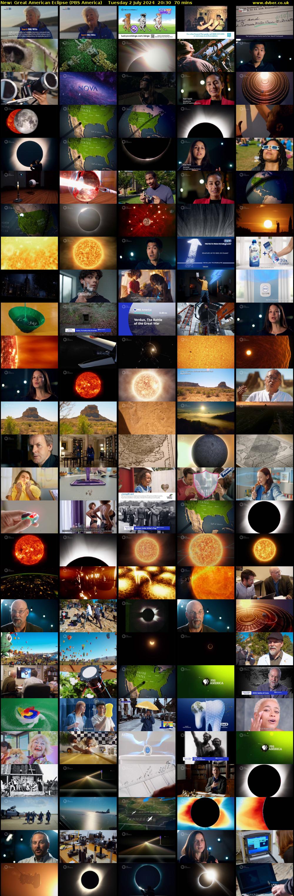 Great American Eclipse (PBS America) Tuesday 2 July 2024 20:30 - 21:40