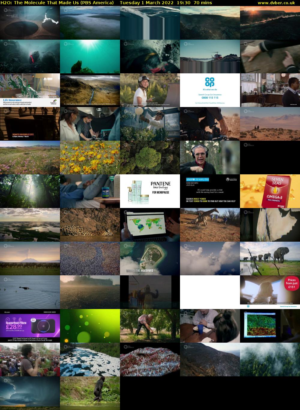 H2O: The Molecule That Made Us (PBS America) Tuesday 1 March 2022 19:30 - 20:40