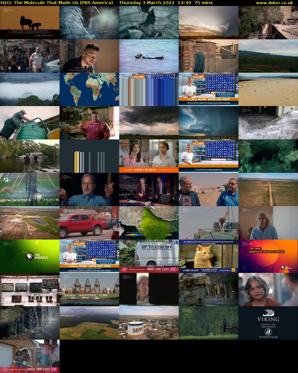 H2O: The Molecule That Made Us (PBS America) Thursday 3 March 2022 14:40 - 15:55