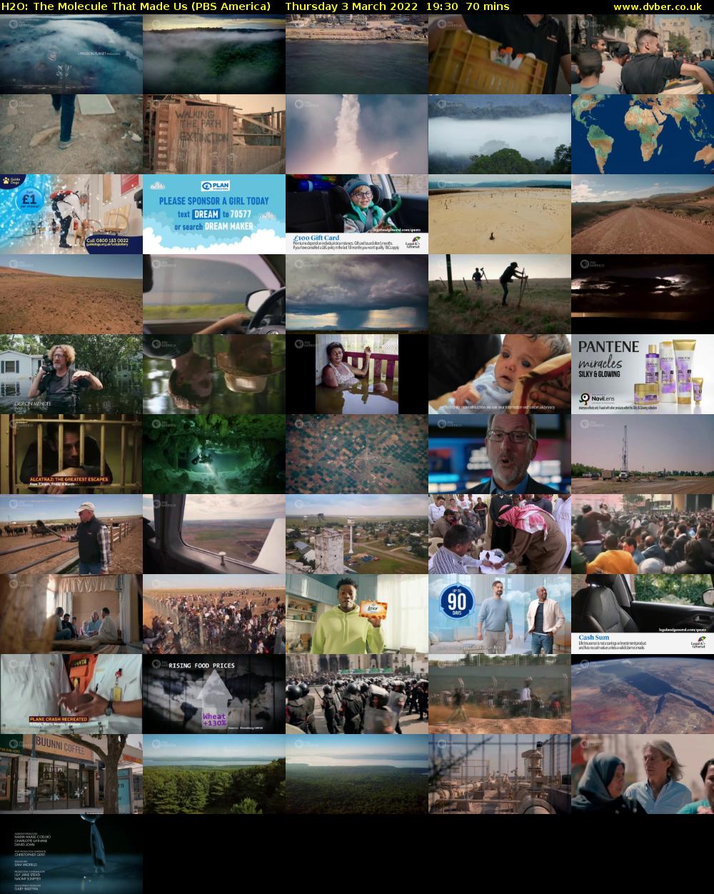 H2O: The Molecule That Made Us (PBS America) Thursday 3 March 2022 19:30 - 20:40