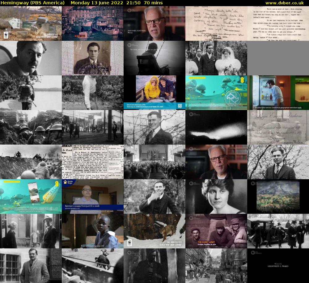 Hemingway (PBS America) Monday 13 June 2022 21:50 - 23:00