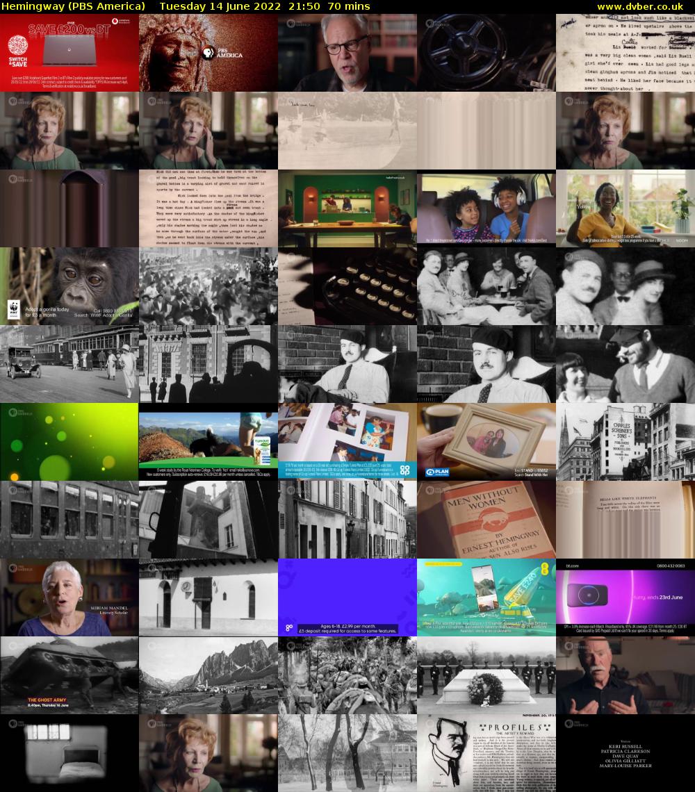 Hemingway (PBS America) Tuesday 14 June 2022 21:50 - 23:00