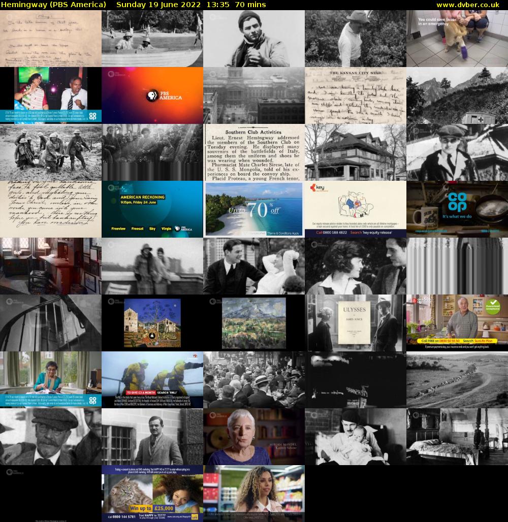 Hemingway (PBS America) Sunday 19 June 2022 13:35 - 14:45