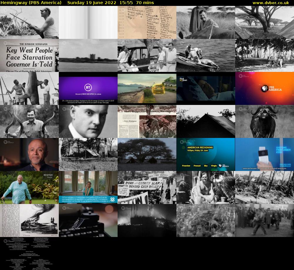 Hemingway (PBS America) Sunday 19 June 2022 15:55 - 17:05