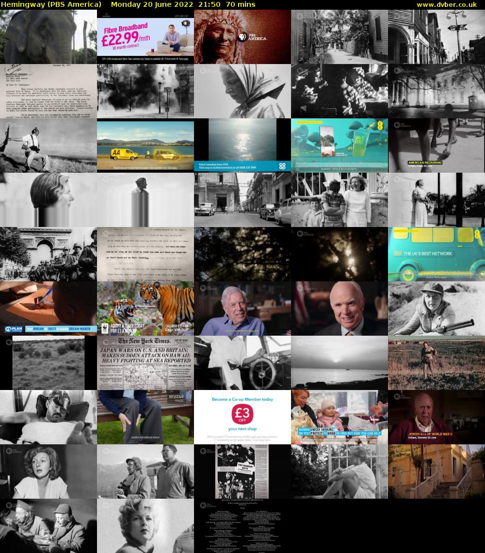 Hemingway (PBS America) Monday 20 June 2022 21:50 - 23:00
