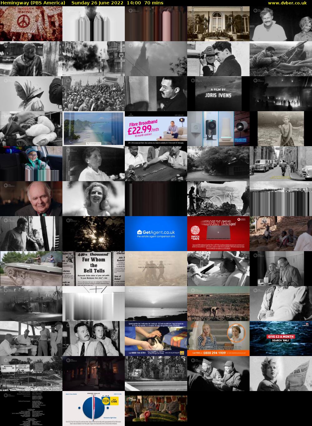 Hemingway (PBS America) Sunday 26 June 2022 14:00 - 15:10