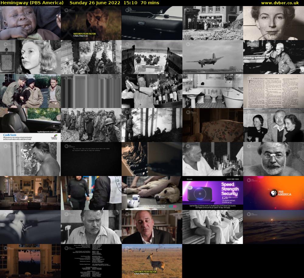 Hemingway (PBS America) Sunday 26 June 2022 15:10 - 16:20