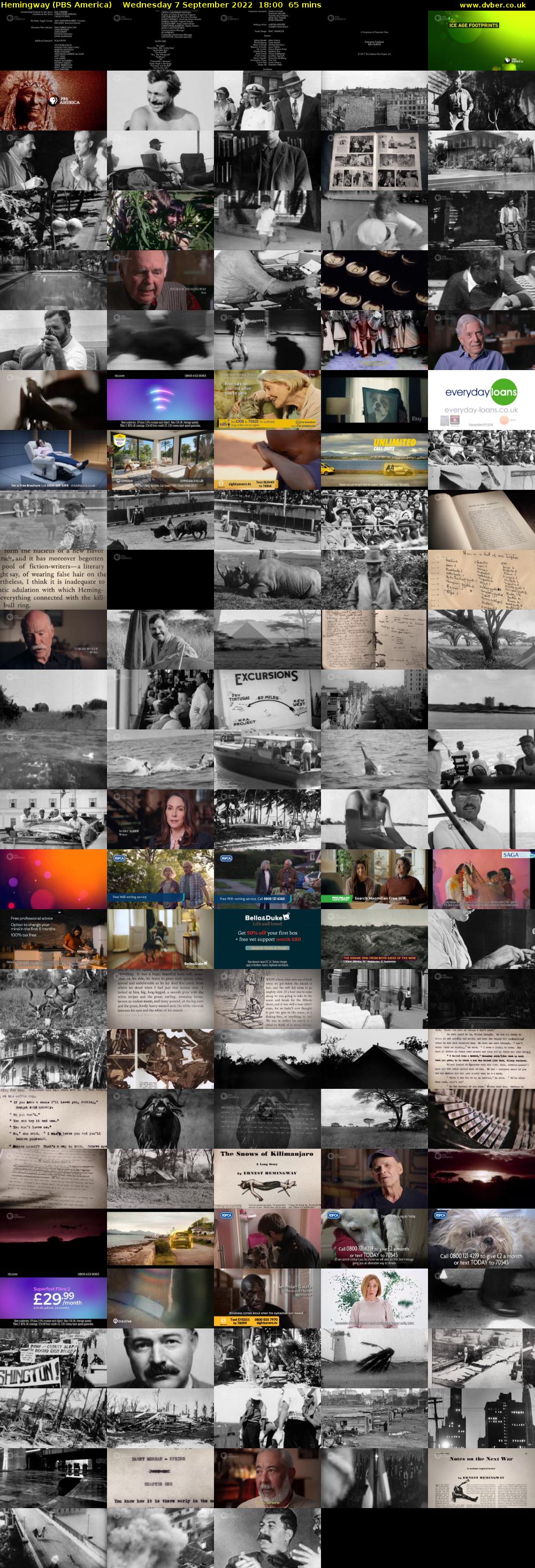 Hemingway (PBS America) Wednesday 7 September 2022 18:00 - 19:05
