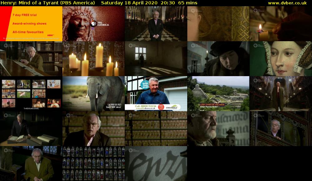 Henry: Mind of a Tyrant (PBS America) Saturday 18 April 2020 20:30 - 21:35