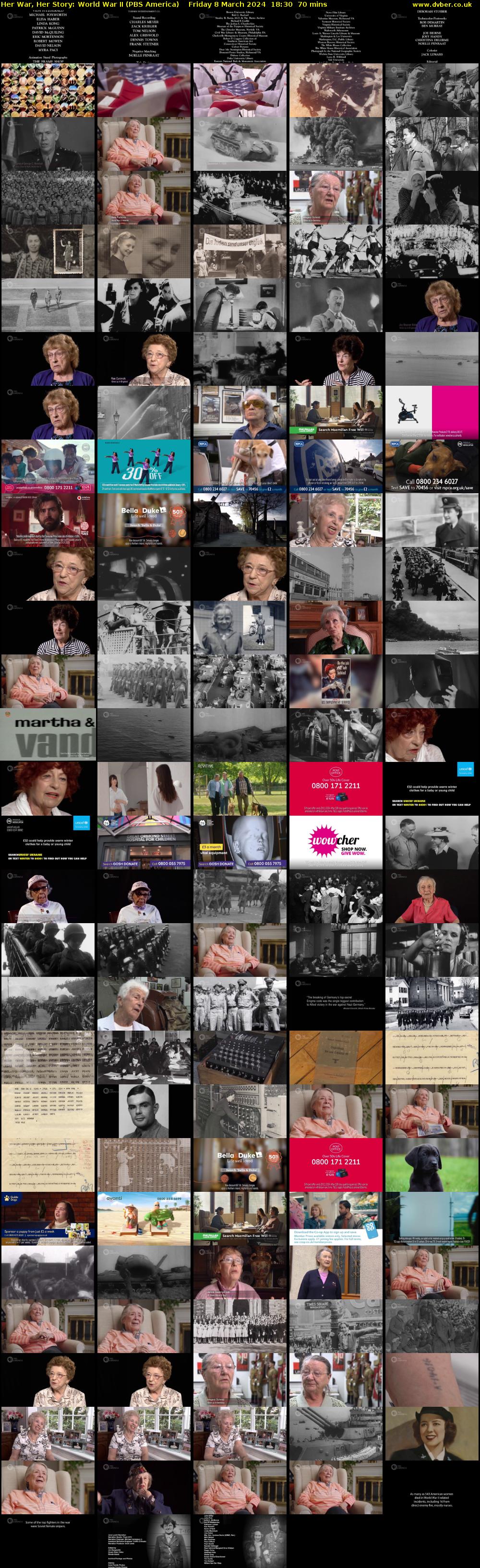 Her War, Her Story: World War II (PBS America) Friday 8 March 2024 18:30 - 19:40