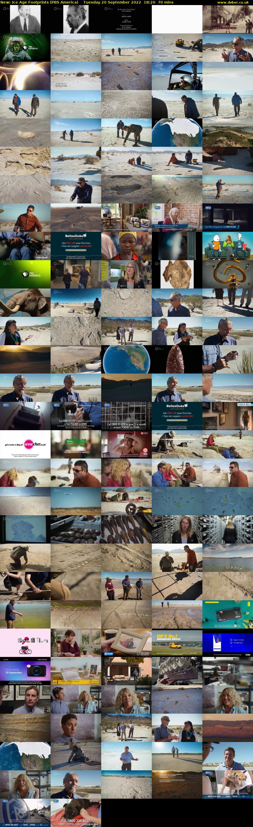 Ice Age Footprints (PBS America) Tuesday 20 September 2022 18:20 - 19:30