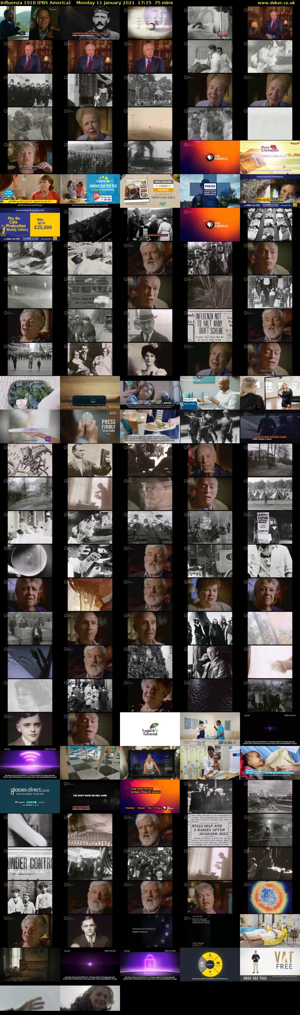 Influenza 1918 (PBS America) Monday 11 January 2021 17:15 - 18:30