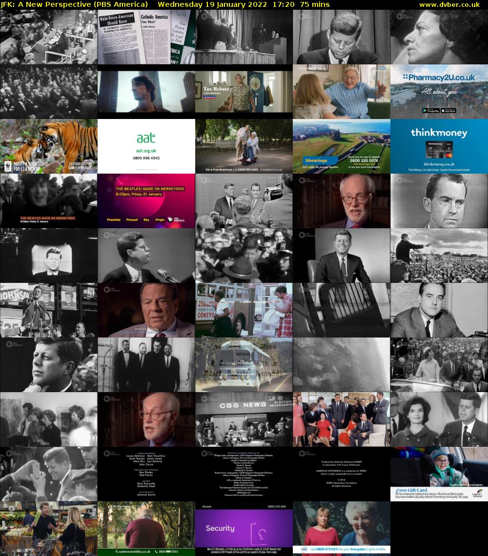 JFK: A New Perspective (PBS America) Wednesday 19 January 2022 17:20 - 18:35