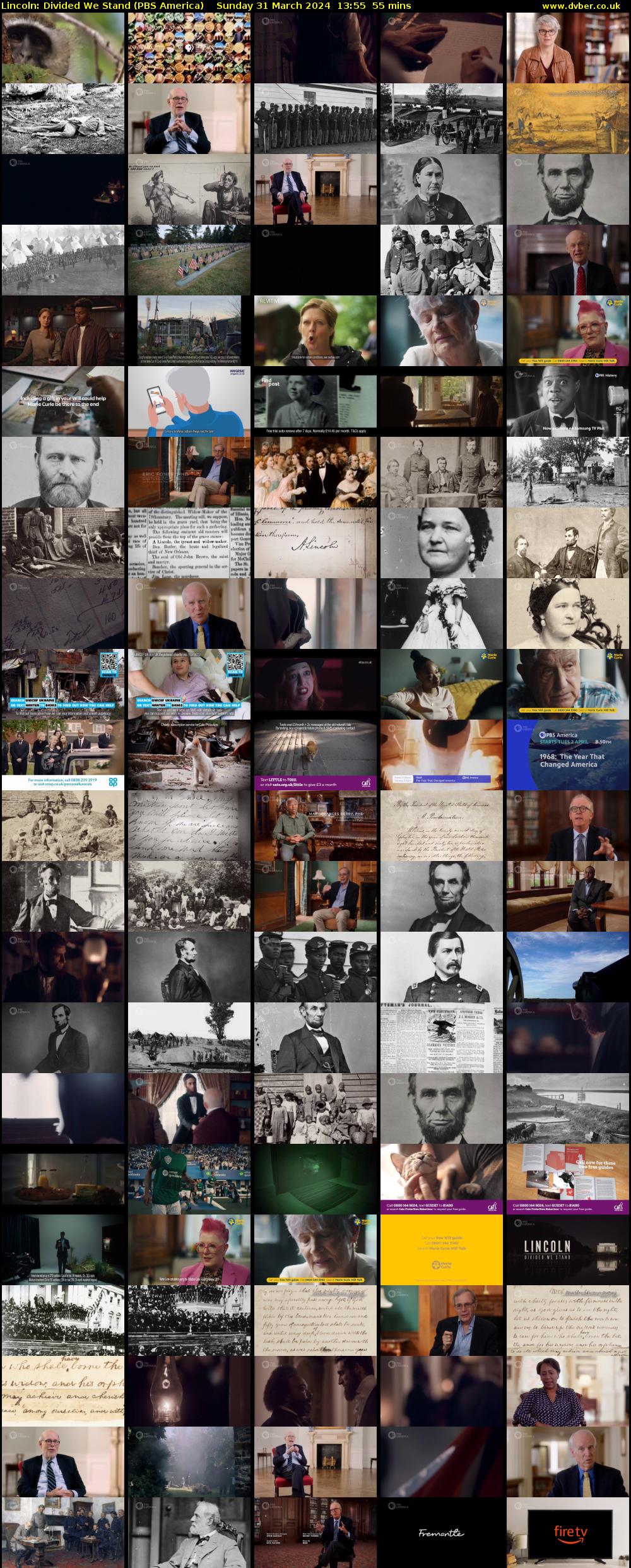 Lincoln: Divided We Stand (PBS America) Sunday 31 March 2024 13:55 - 14:50