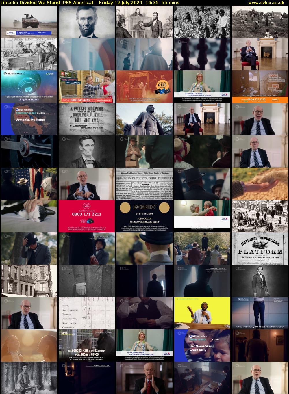 Lincoln: Divided We Stand (PBS America) Friday 12 July 2024 16:35 - 17:30