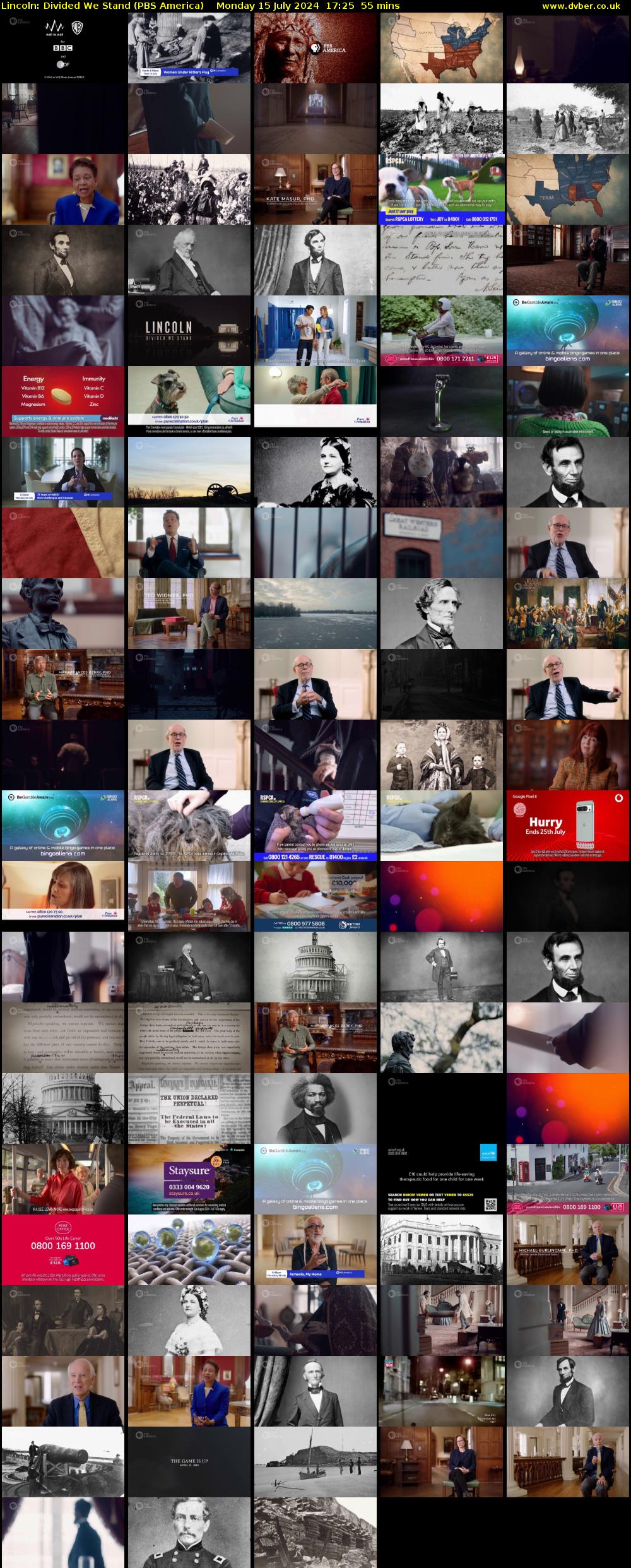 Lincoln: Divided We Stand (PBS America) Monday 15 July 2024 17:25 - 18:20