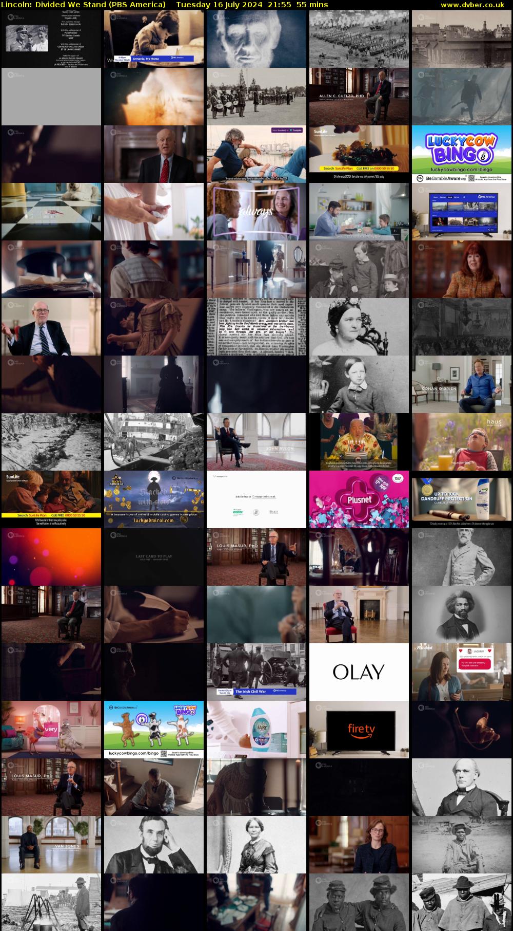 Lincoln: Divided We Stand (PBS America) Tuesday 16 July 2024 21:55 - 22:50