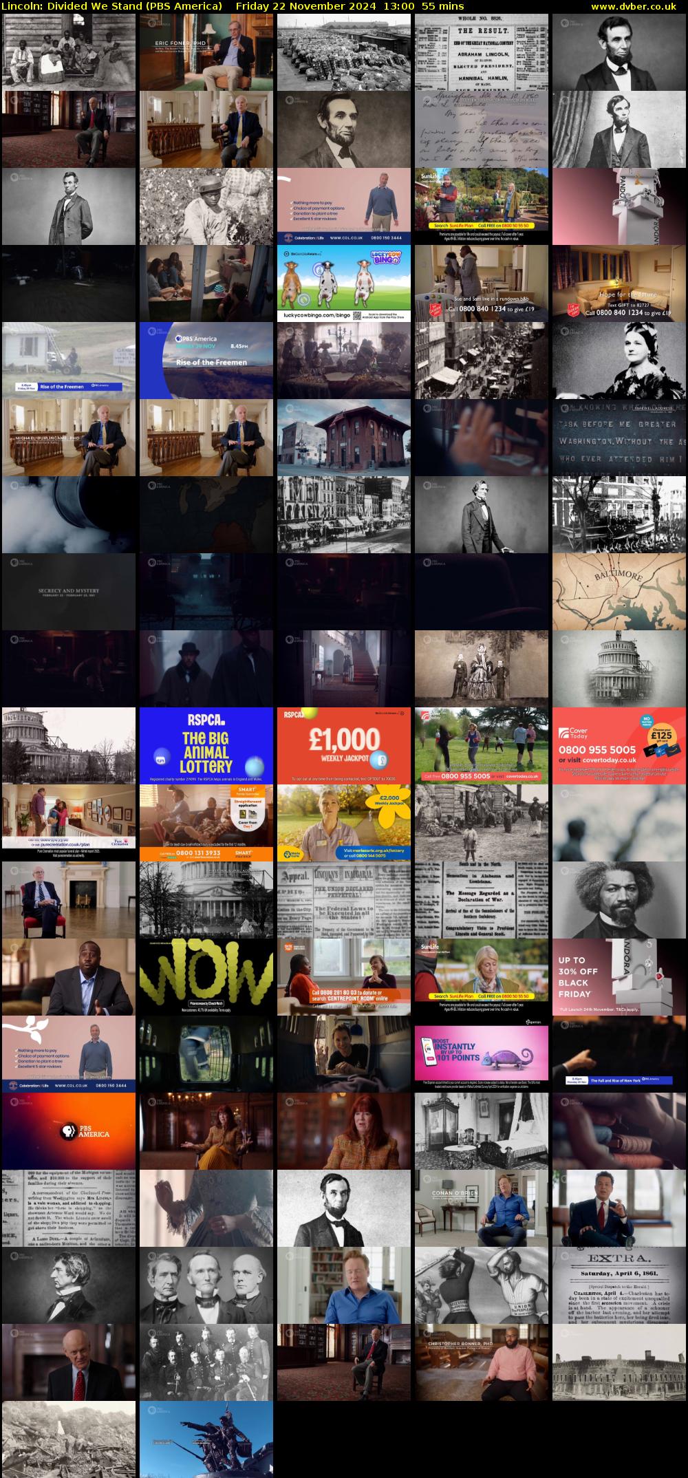 Lincoln: Divided We Stand (PBS America) Friday 22 November 2024 13:00 - 13:55