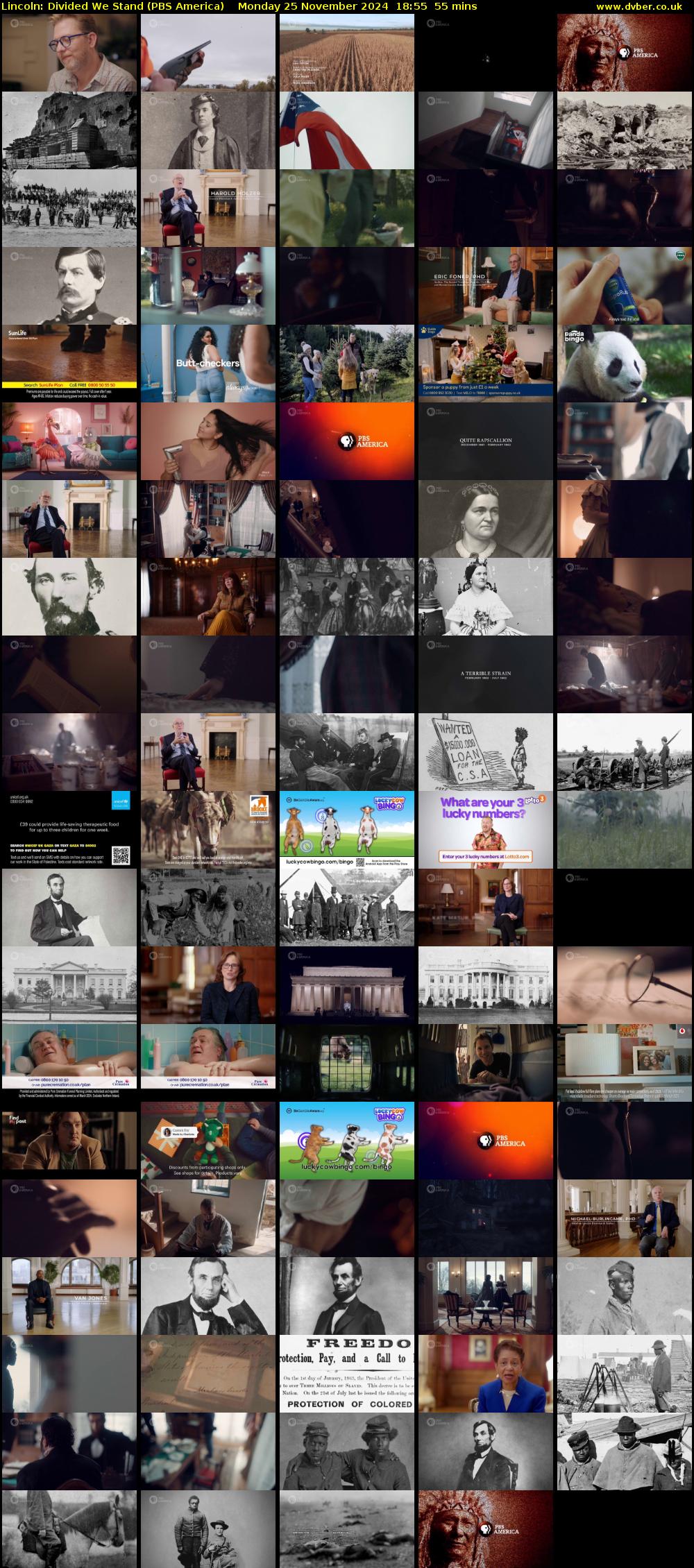 Lincoln: Divided We Stand (PBS America) Monday 25 November 2024 18:55 - 19:50