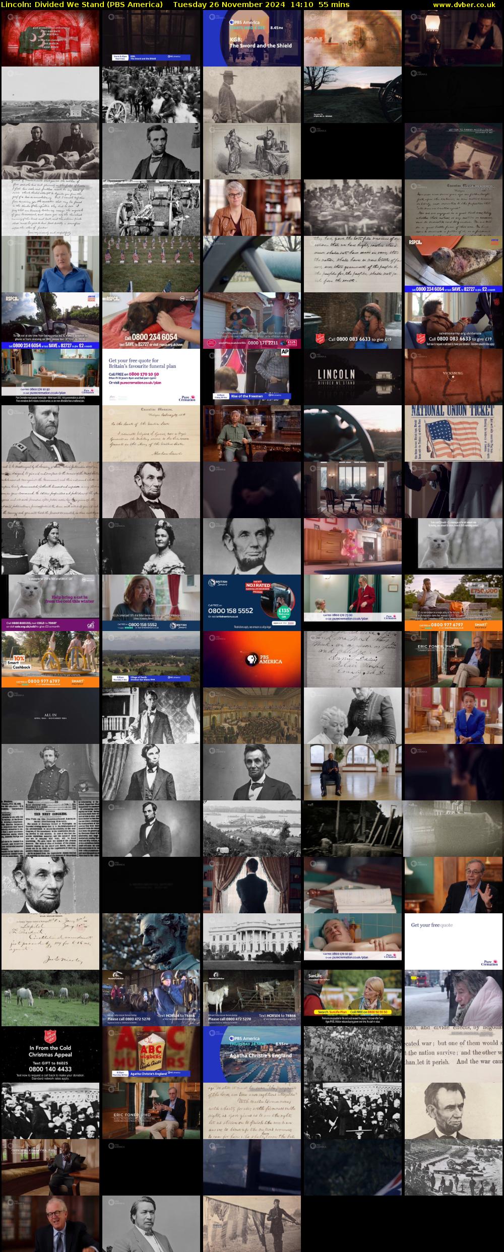 Lincoln: Divided We Stand (PBS America) Tuesday 26 November 2024 14:10 - 15:05