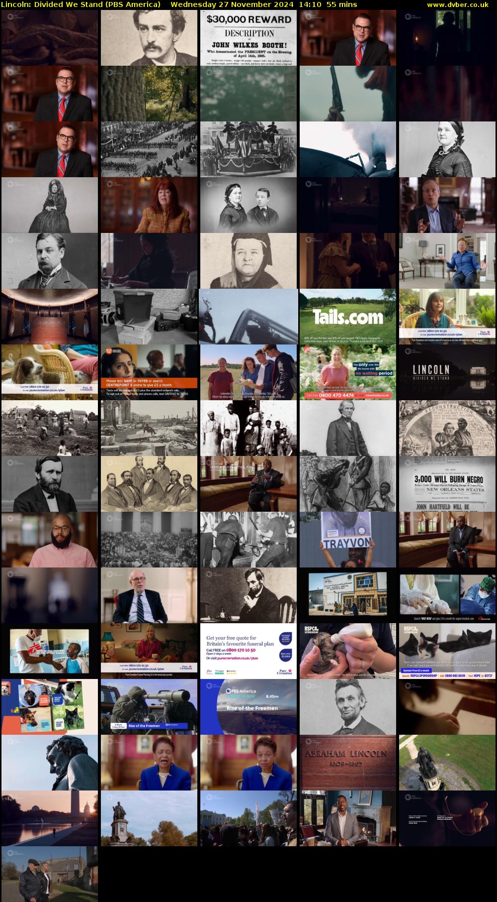 Lincoln: Divided We Stand (PBS America) Wednesday 27 November 2024 14:10 - 15:05