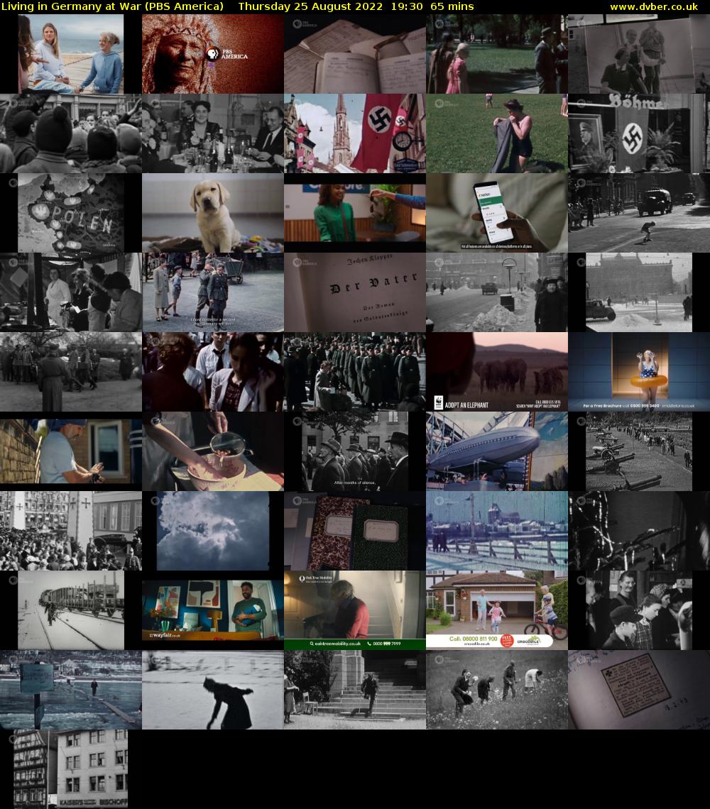 Living in Germany at War (PBS America) Thursday 25 August 2022 19:30 - 20:35