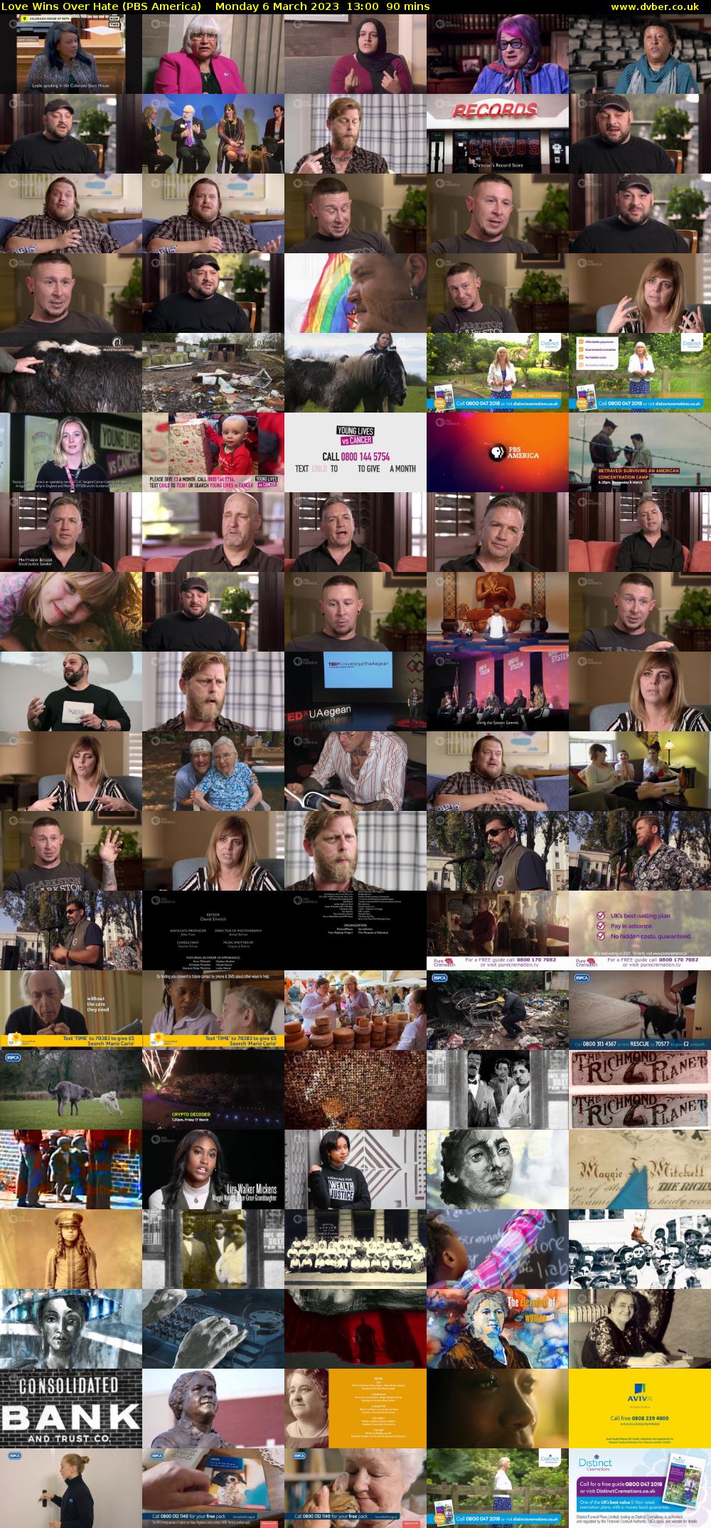 Love Wins Over Hate (PBS America) Monday 6 March 2023 13:00 - 14:30