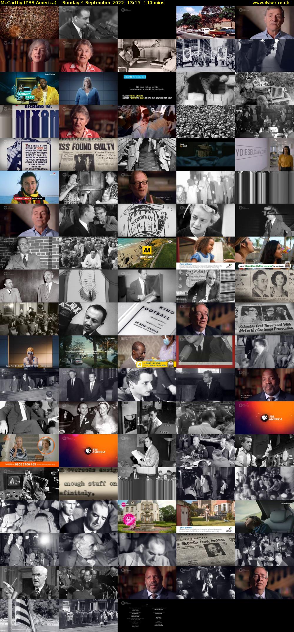 McCarthy (PBS America) Sunday 4 September 2022 13:15 - 15:35