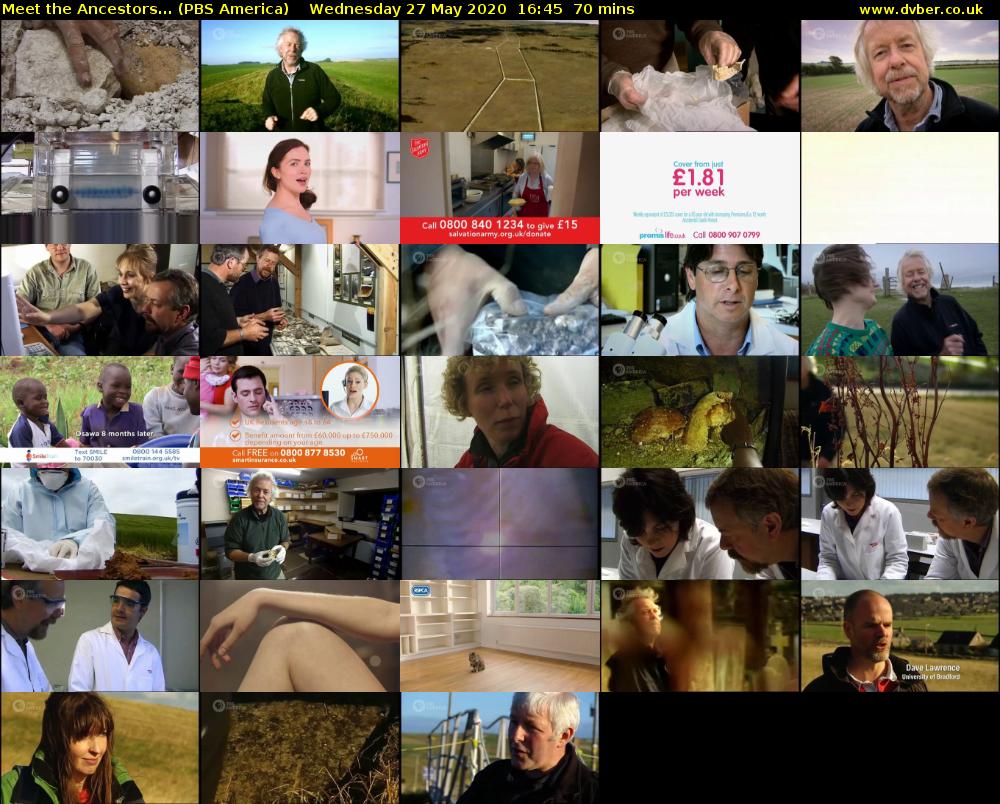Meet the Ancestors... (PBS America) Wednesday 27 May 2020 16:45 - 17:55
